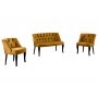 Atelier del Sofa Sofa i fotelja Roma Black Wooden Mustard - slika 2