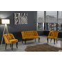 Atelier del Sofa Sofa i fotelja Roma Black Wooden Mustard - slika 1