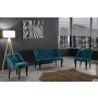 Atelier del Sofa Sofa i fotelja Roma Black Wooden Petrol Blue - slika 1