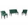 Atelier del Sofa Sofa i fotelja Roma Black Wooden Sea Green - slika 2