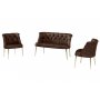 Atelier del Sofa Sofa i fotelja Roma Gold Metal Brown - slika 2