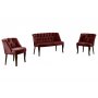 Atelier del Sofa Sofa i fotelja Roma Walnut Wooden Claret Red - slika 2