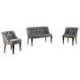 Atelier del Sofa Sofa i fotelja Roma Walnut Wooden Grey - slika 2