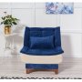 Atelier del Sofa Fotelja Kelebek Berjer Dark Blue Cream - slika 2