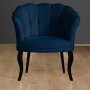 Atelier del Sofa Fotelja Daisy Black Wooden Dark Blue - slika 1