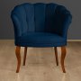Atelier del Sofa Fotelja Daisy Walnut Wooden Dark Blue - slika 1