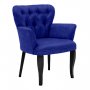 Atelier del Sofa Fotelja Paris Black Wooden Dark Blue - slika 1