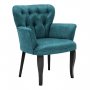 Atelier del Sofa Fotelja Paris Black Wooden Petrol Blue - slika 1