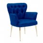 Atelier del Sofa Fotelja Paris Gold Metal Dark Blue - slika 1