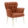 Atelier del Sofa Fotelja Paris Gold Metal Tile Red - slika 1