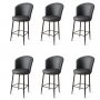 HANAH HOME Set 6 barskih stolica Uras Anthracite Black - slika 1