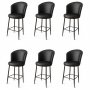 HANAH HOME Set 6 barskih stolica Uras Black - slika 1