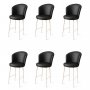 HANAH HOME Set 6 barskih stolica Uras Black White - slika 1