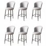 HANAH HOME Set 6 barskih stolica Uras Grey Black - slika 1