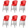 HANAH HOME Set 6 barskih stolica Uras Red Black - slika 1