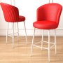 HANAH HOME Set 6 barskih stolica Uras Red White - slika 2