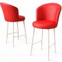 HANAH HOME Set 6 barskih stolica Uras Red White - slika 3