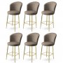 HANAH HOME Set 6 barskih stolica Alte Cappuccino Gold - slika 1