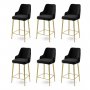 HANAH HOME Set 6 barskih stolica Enox Black Gold - slika 1