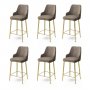 HANAH HOME Set 6 barskih stolica Enox Cappuccino Gold - slika 1