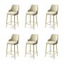 HANAH HOME Set 6 barskih stolica Enox Cream Gold - slika 1