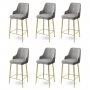 HANAH HOME Set 6 barskih stolica Enox Grey Gold - slika 1