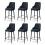 HANAH HOME Set 6 barskih stolica Enox Anthracite Black - slika 1
