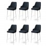 HANAH HOME Set 6 barskih stolica Enox Anthracite White - slika 1