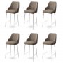 HANAH HOME Set 6 barskih stolica Enox Cappuccino White - slika 1