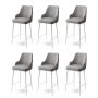 HANAH HOME Set 6 barskih stolica Enox Grey White - slika 1
