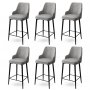 HANAH HOME Set 6 barskih stolica Enox Grey Black - slika 1