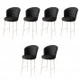 HANAH HOME Set 6 barskih stolica Alte Black White - slika 1