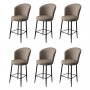 HANAH HOME Set 6 barskih stolica Alte Cappuccino Black - slika 1