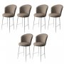 HANAH HOME Set 6 barskih stolica Alte Cappuccino White - slika 1