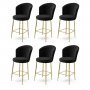 HANAH HOME Set 6 barskih stolica Fora Black Gold - slika 1