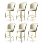 HANAH HOME Set 6 barskih stolica Fora Cream Gold - slika 1