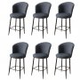 HANAH HOME Set 6 barskih stolica Fora Anthracite Black - slika 1