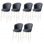 HANAH HOME Set 6 barskih stolica Fora Anthracite White - slika 1