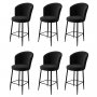 HANAH HOME Set 6 barskih stolica Fora Black - slika 1