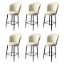 HANAH HOME Set 6 barskih stolica Fora Cream Black - slika 1