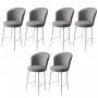 HANAH HOME Set 6 barskih stolica Fora Grey White - slika 1
