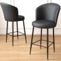HANAH HOME Set 4 barske stolice Uras Anthracite Black - slika 2