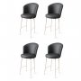 HANAH HOME Set 4 barske stolice Uras Anthracite White - slika 1