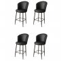 HANAH HOME Set 4 barske stolice Uras Black - slika 1