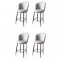 HANAH HOME Set 4 barske stolice Uras Grey Black - slika 1