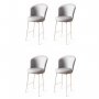 HANAH HOME Set 4 barske stolice Uras Grey White - slika 1