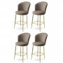 HANAH HOME Set 4 barske stolice Alte Cappuccino Gold - slika 1