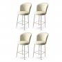 HANAH HOME Set 4 barske stolice Alte Cream Chrome - slika 1