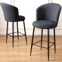HANAH HOME Set 4 barske stolice Alte Anthracite Black - slika 2