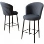 HANAH HOME Set 4 barske stolice Alte Anthracite Black - slika 3